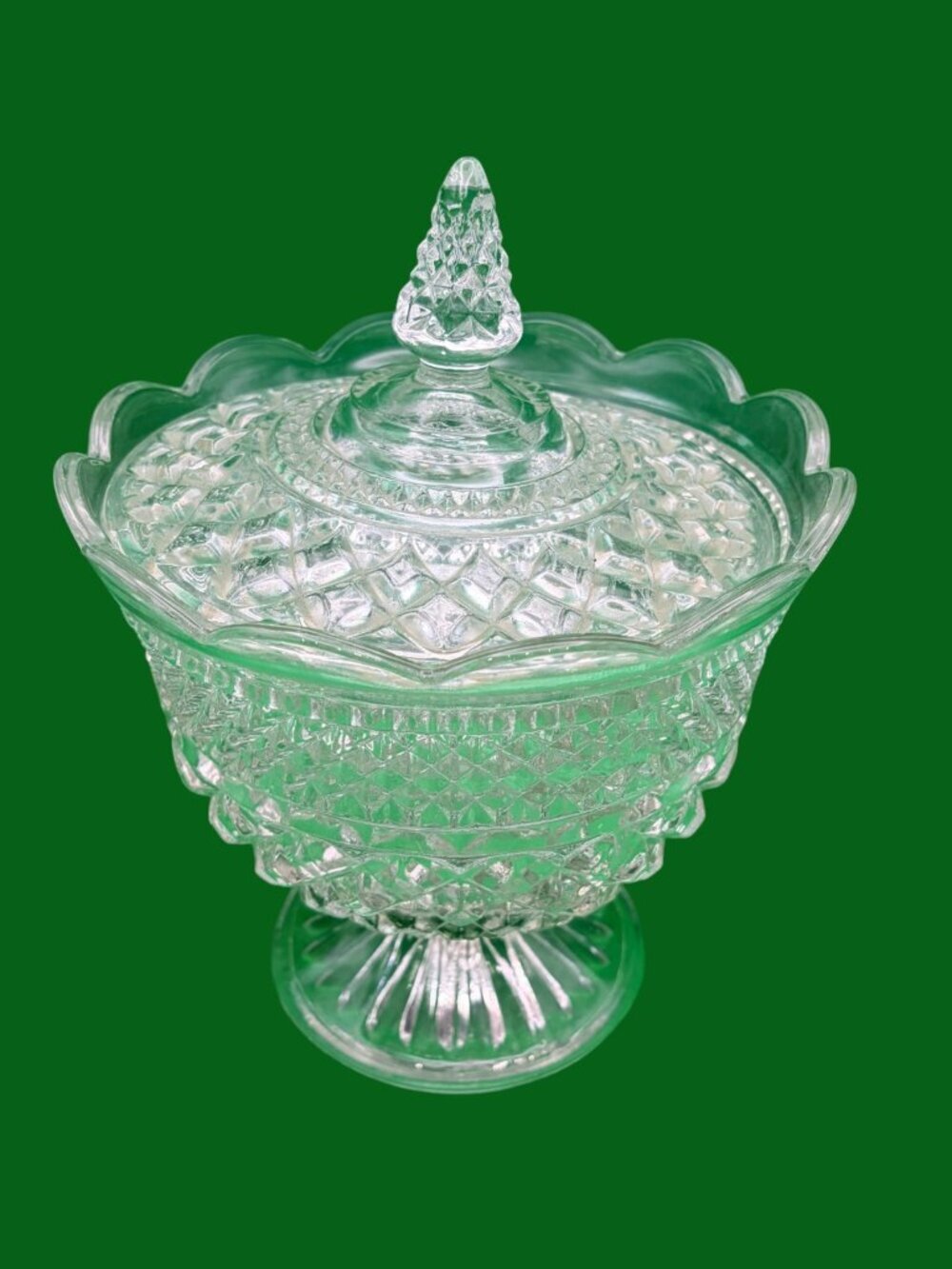 Vintage Anchor Hocking Wexford Lidded Compote Dish Pedestal Candy Bowl 10" - Picture 3 of 11